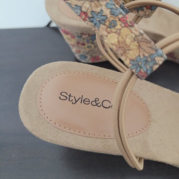 NEW Style & Co. Mulan Women 10.5 Cork Wedge Sandals 4CT - Picture 6 of 9